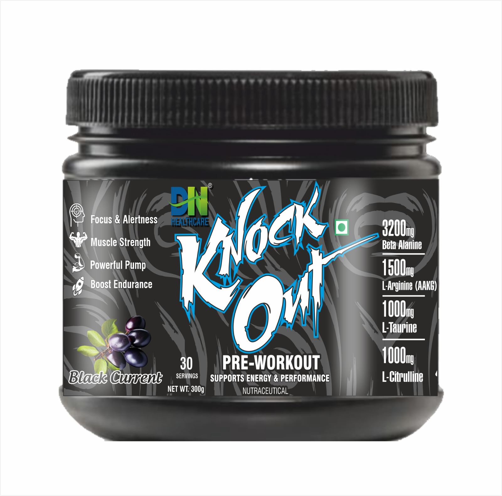 Knock Out Pre Workout Black Currant Flavour