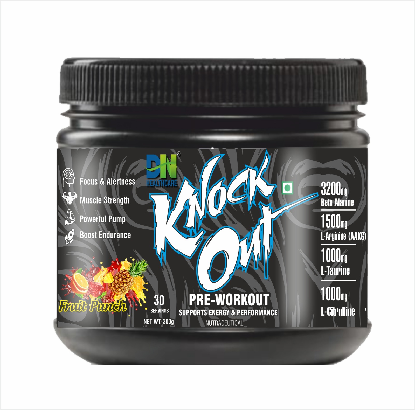 Knock Out Pre Workout Fruit Punch Flavour
