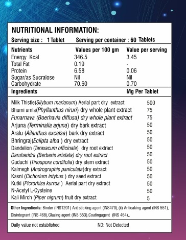 Liver Detox & Cleanse Nutritional Information
