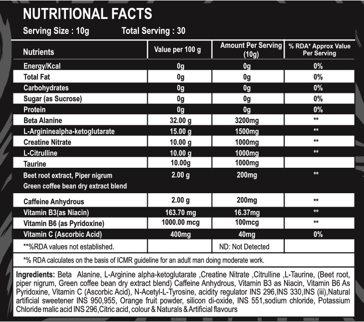 Knock Out Nutrition Facts